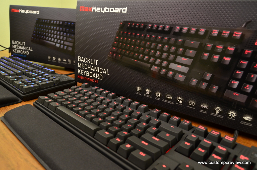 Max Keyboard Nighthawk X8 & X9 Backlit Mechanical Keyboard Unboxing