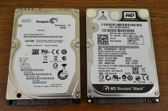 Seagate Momentus XT 750GB 7200RPM Solid State Hybrid Drive (SSHD) vs Western Digital Scorpio Black 7200RPM Hard Drive