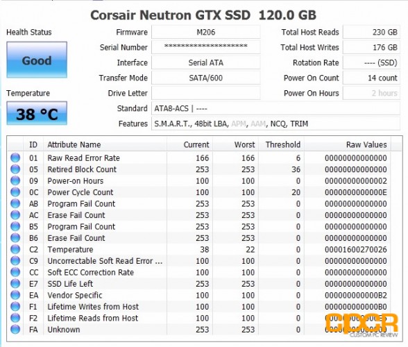 crystal disk info corsair neutron gtx 120gb ssd custom pc review