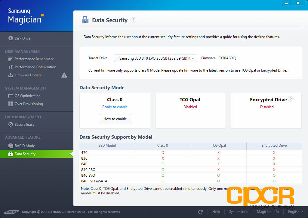 Samsung Updates Magician to 4.3 - Enables RAPID on 840 Encryption on 840 EVO - Custom PC Review