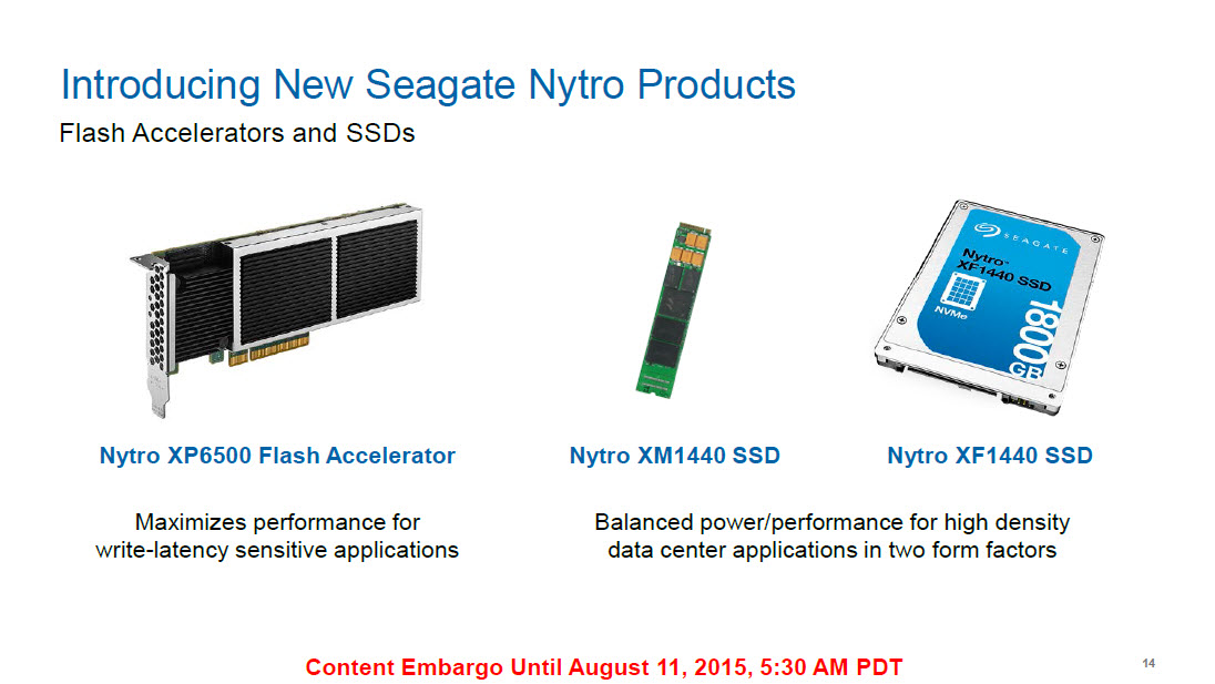 FMS 2015: Seagate Introduces Nytro XP6500, XF1440, XM1440 PCIe SSDs