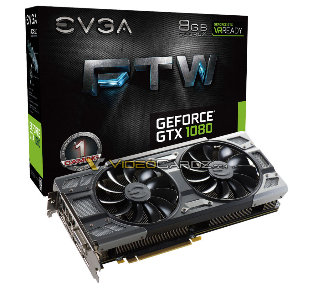 EVGA GTX 1080 FTW and SuperClocked models with all-new ACX3 Cooler Pictured