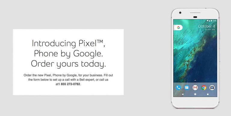 Google Pixel, Pixel XL Smartphone Images Leaked by Bell Canada Pre-Order Page