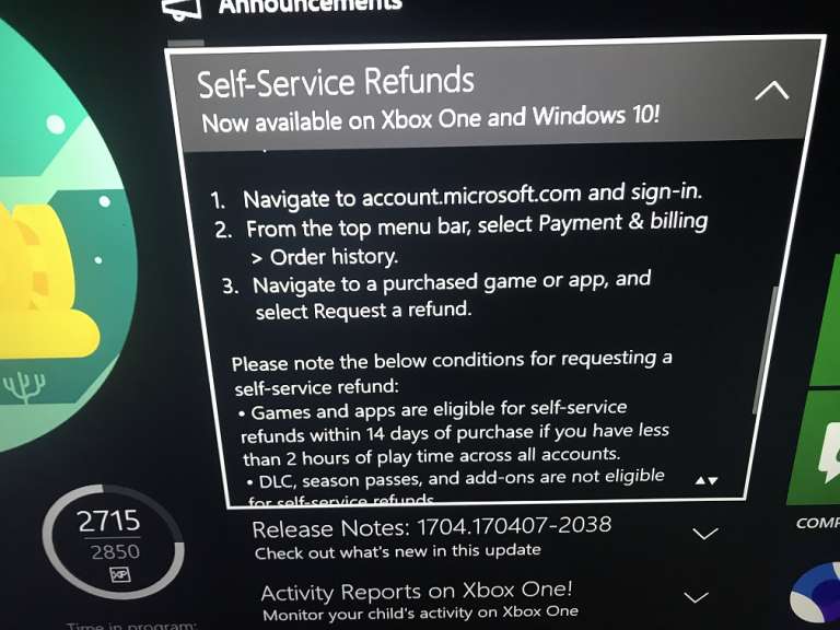 Microsoft Now Offers 14-Day Refund Period for Xbox Digital Purchases