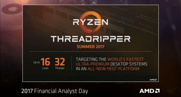 AMD Teases Threadripper CPU: 16 Cores and 32 Threads for Consumers