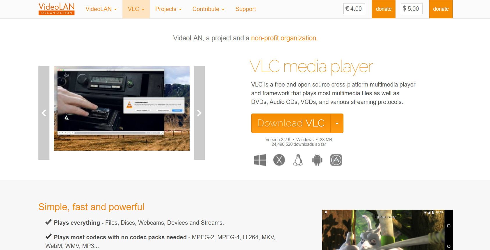 vlc media player website