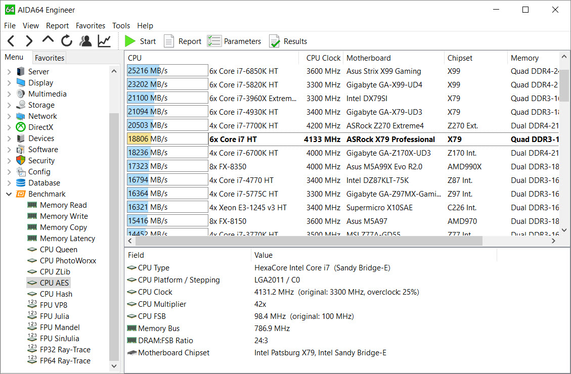 cpu benchmark comparison test