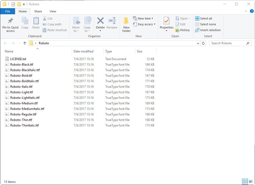 windows 10 fonts