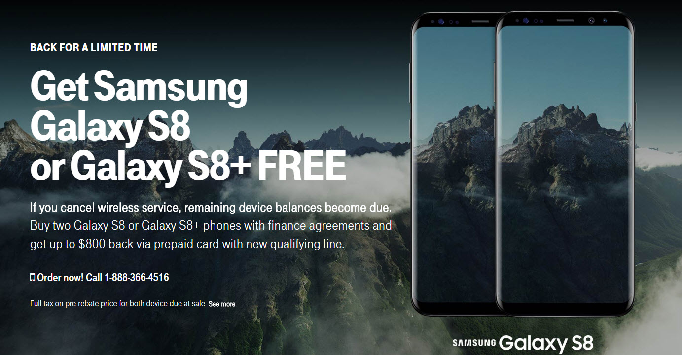 T-Mobile Revives Galaxy S8 Buy One, Get One Free Deal